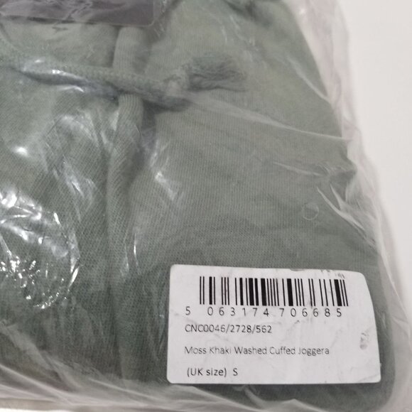 NWT PRETTYLITTLETHING MOSS KHAKI WASHED CUFFED JOGGERS Size S Color Moss Khaki - Picture 8 of 9